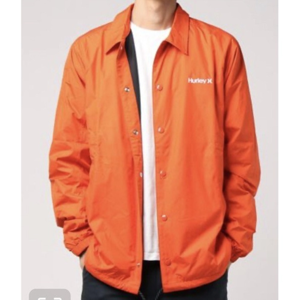 Hurley Coaches Men's Jacket Water-repellent Sz M Orange CI2655-838‎ New $70